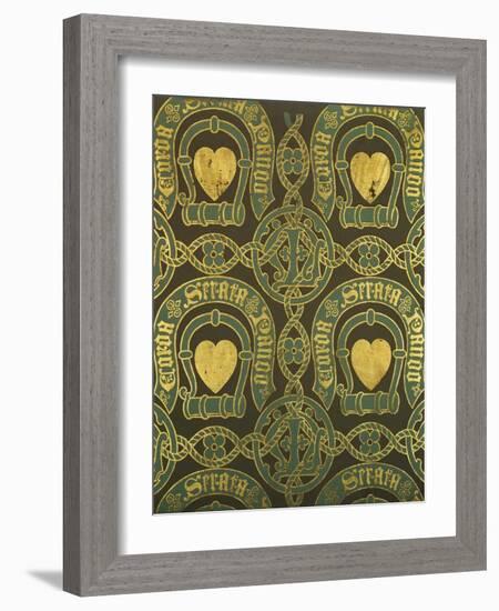 Heart Motif Ecclesiastical Wallpaper Design by Augustus Welby Pugin-Stapleton Collection-Framed Giclee Print