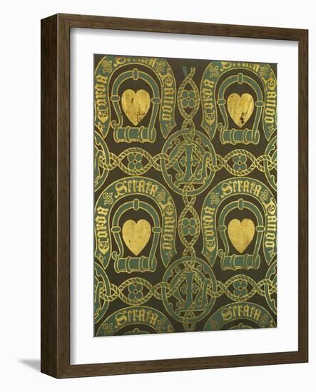 Heart Motif Ecclesiastical Wallpaper Design by Augustus Welby Pugin-Stapleton Collection-Framed Giclee Print