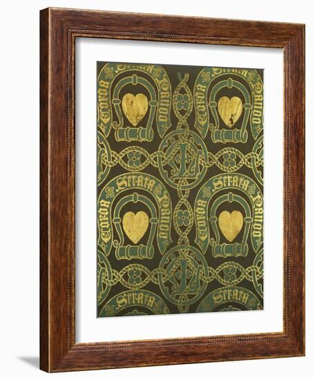 Heart Motif Ecclesiastical Wallpaper Design by Augustus Welby Pugin-Stapleton Collection-Framed Giclee Print