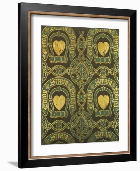 Heart Motif Ecclesiastical Wallpaper Design by Augustus Welby Pugin-Stapleton Collection-Framed Giclee Print