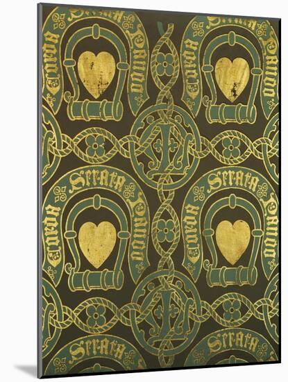 Heart Motif Ecclesiastical Wallpaper Design by Augustus Welby Pugin-Stapleton Collection-Mounted Giclee Print