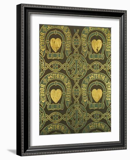 Heart Motif Ecclesiastical Wallpaper Design by Augustus Welby Pugin-Stapleton Collection-Framed Giclee Print