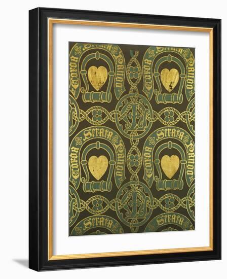 Heart Motif Ecclesiastical Wallpaper Design by Augustus Welby Pugin-Stapleton Collection-Framed Giclee Print