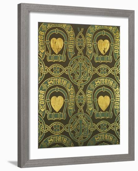 Heart Motif Ecclesiastical Wallpaper Design by Augustus Welby Pugin-Stapleton Collection-Framed Giclee Print