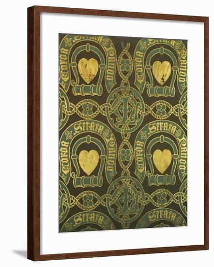 Heart Motif Ecclesiastical Wallpaper Design by Augustus Welby Pugin-Stapleton Collection-Framed Giclee Print