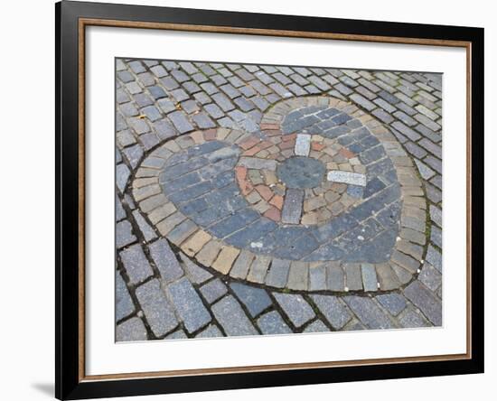 Heart of Midlothian, Royal Mile, Old Town, Edinburgh, Lothian, Scotland, Uk-Amanda Hall-Framed Photographic Print