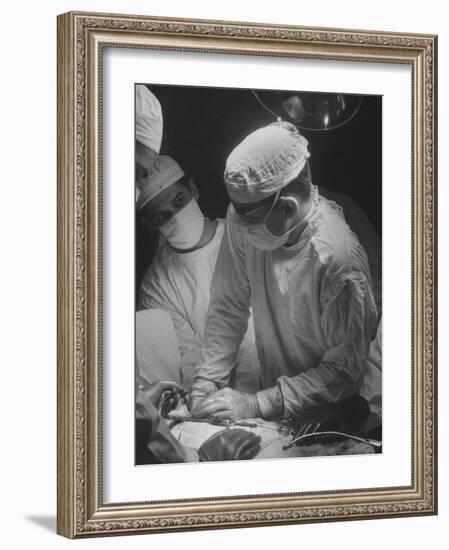 Heart Operation Performed by Surgeons at Hospital-Ed Clark-Framed Photographic Print