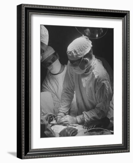 Heart Operation Performed by Surgeons at Hospital-Ed Clark-Framed Photographic Print