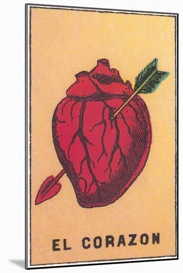 Heart Pierced by Arrow-null-Mounted Art Print