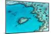 Heart reef in the Great Barrier Reef from above, Queensland, Australia.-Francesco Riccardo Iacomino-Mounted Photographic Print