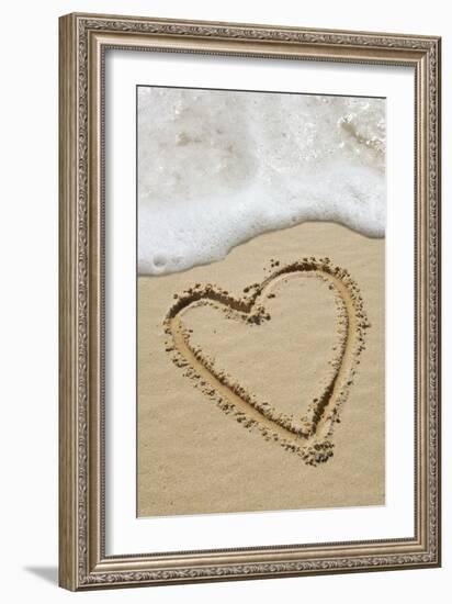 Heart-shape Drawn In Sand-Tony Craddock-Framed Photographic Print