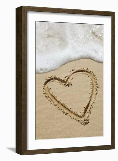 Heart-shape Drawn In Sand-Tony Craddock-Framed Photographic Print