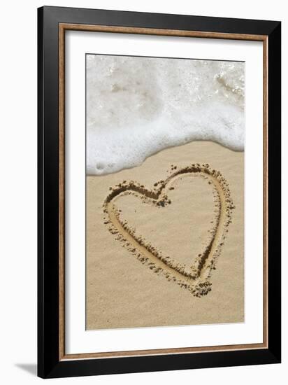 Heart-shape Drawn In Sand-Tony Craddock-Framed Photographic Print