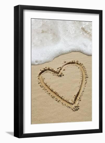 Heart-shape Drawn In Sand-Tony Craddock-Framed Photographic Print