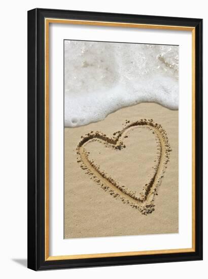 Heart-shape Drawn In Sand-Tony Craddock-Framed Photographic Print