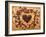 Heart Shape From Brown Coffee Beans, Close-Up On Old Vintage Wooden Background-ouh_desire-Framed Art Print