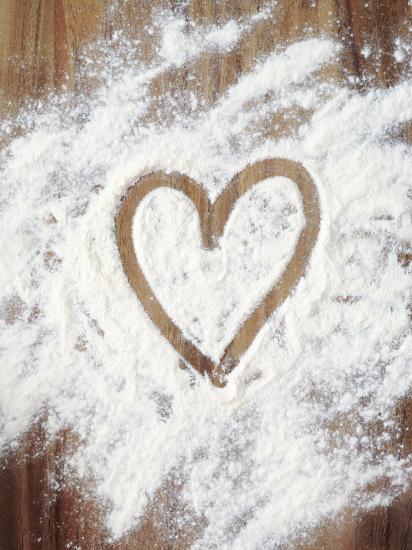 Heart Shape in Flour Photographic Print by Neil Overy | Art.com