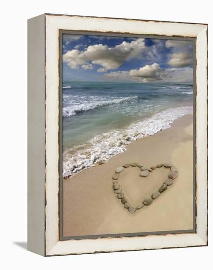 Heart-shape on a Beach-Tony Craddock-Framed Premier Image Canvas