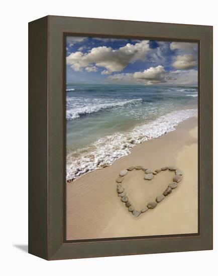 Heart-shape on a Beach-Tony Craddock-Framed Premier Image Canvas