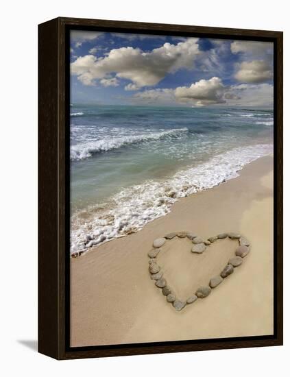 Heart-shape on a Beach-Tony Craddock-Framed Premier Image Canvas