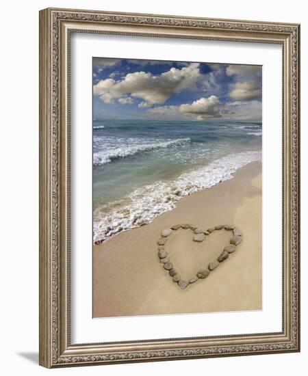 Heart-shape on a Beach-Tony Craddock-Framed Photographic Print