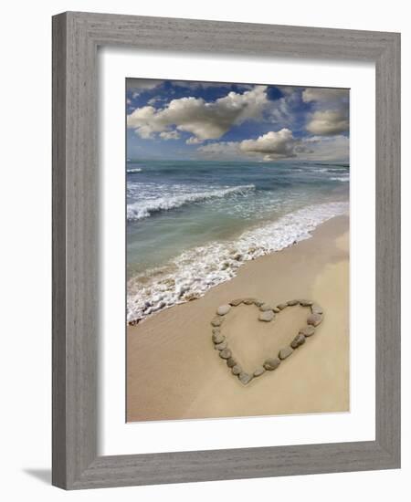 Heart-shape on a Beach-Tony Craddock-Framed Photographic Print