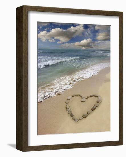 Heart-shape on a Beach-Tony Craddock-Framed Photographic Print