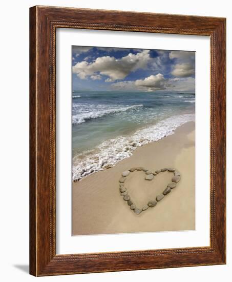 Heart-shape on a Beach-Tony Craddock-Framed Photographic Print