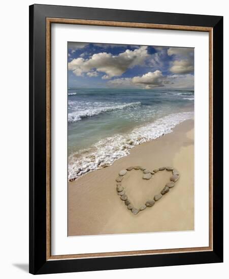 Heart-shape on a Beach-Tony Craddock-Framed Photographic Print