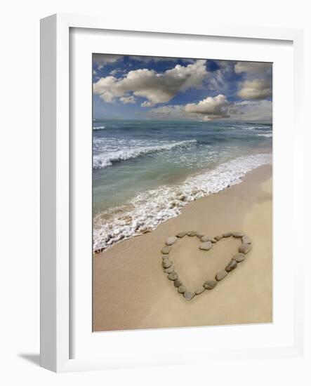 Heart-shape on a Beach-Tony Craddock-Framed Photographic Print