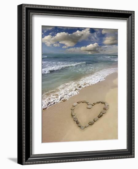 Heart-shape on a Beach-Tony Craddock-Framed Photographic Print