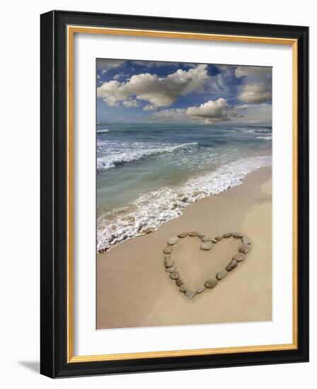 Heart-shape on a Beach-Tony Craddock-Framed Photographic Print