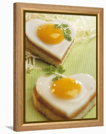 Heart-Shaped Ham and Egg on Toast-Blickpunkte-Framed Premier Image Canvas