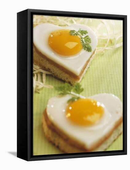 Heart-Shaped Ham and Egg on Toast-Blickpunkte-Framed Premier Image Canvas