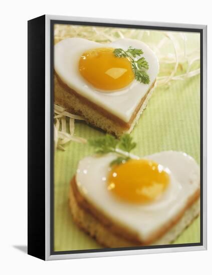 Heart-Shaped Ham and Egg on Toast-Blickpunkte-Framed Premier Image Canvas