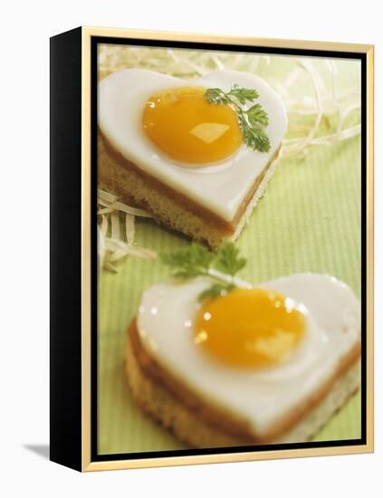 Heart-Shaped Ham and Egg on Toast-Blickpunkte-Framed Premier Image Canvas