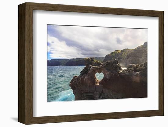 Heart-shaped opening near Nakalele Blowhole, northern tip of Maui, Hawaii-Stuart Westmorland-Framed Photographic Print