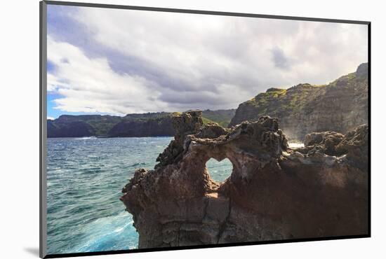 Heart-shaped opening near Nakalele Blowhole, northern tip of Maui, Hawaii-Stuart Westmorland-Mounted Photographic Print