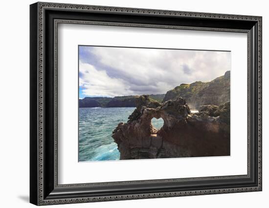 Heart-shaped opening near Nakalele Blowhole, northern tip of Maui, Hawaii-Stuart Westmorland-Framed Photographic Print