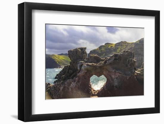 Heart-shaped opening near Nakalele Blowhole, northern tip of Maui, Hawaii-Stuart Westmorland-Framed Photographic Print