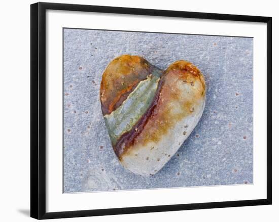 Heart-Shaped Pebble, Scotland, UK-Niall Benvie-Framed Photographic Print