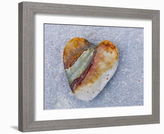 Heart-Shaped Pebble, Scotland, UK-Niall Benvie-Framed Photographic Print