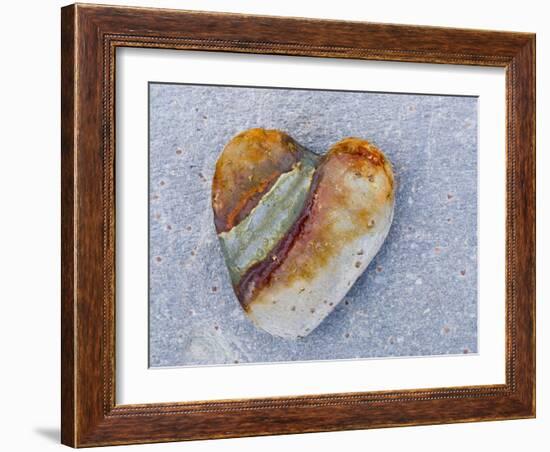 Heart-Shaped Pebble, Scotland, UK-Niall Benvie-Framed Photographic Print