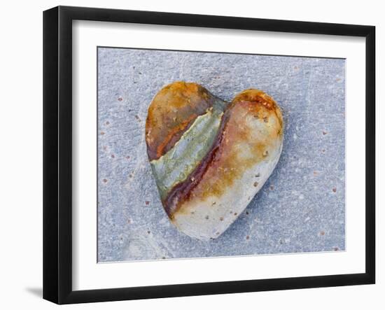 Heart-Shaped Pebble, Scotland, UK-Niall Benvie-Framed Photographic Print