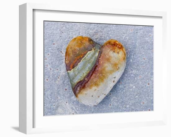 Heart-Shaped Pebble, Scotland, UK-Niall Benvie-Framed Photographic Print