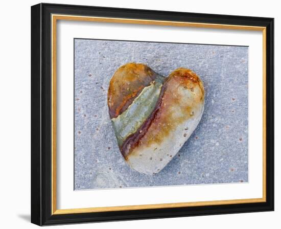 Heart-Shaped Pebble, Scotland, UK-Niall Benvie-Framed Photographic Print