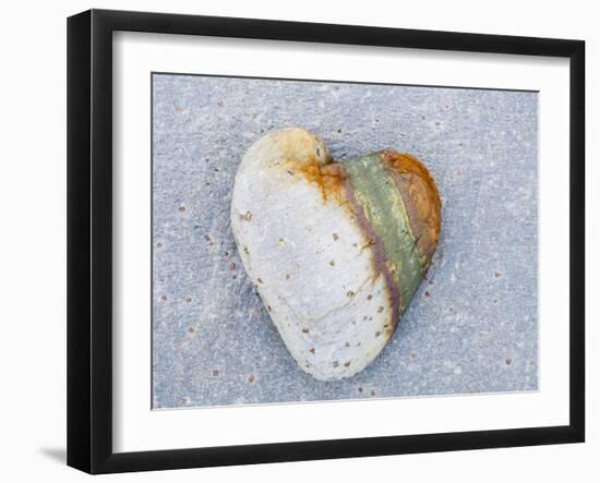 Heart-Shaped Pebble, Scotland, UK-Niall Benvie-Framed Photographic Print