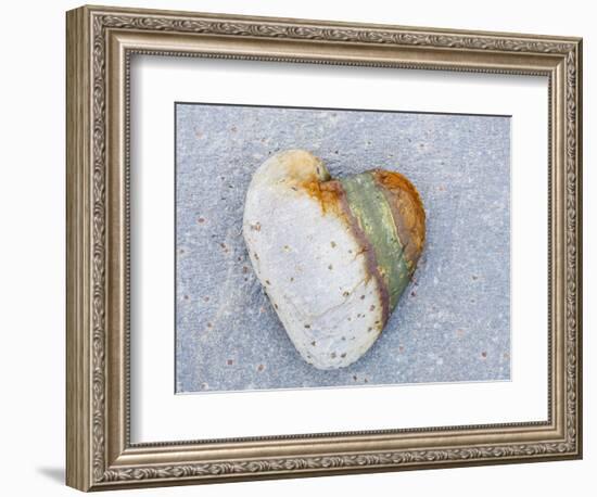 Heart-Shaped Pebble, Scotland, UK-Niall Benvie-Framed Photographic Print