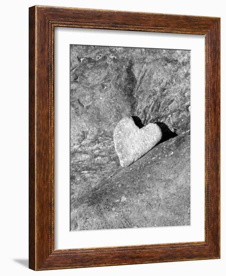 Heart Shaped Rock, Sradled in Larger Rock-Janell Davidson-Framed Photographic Print