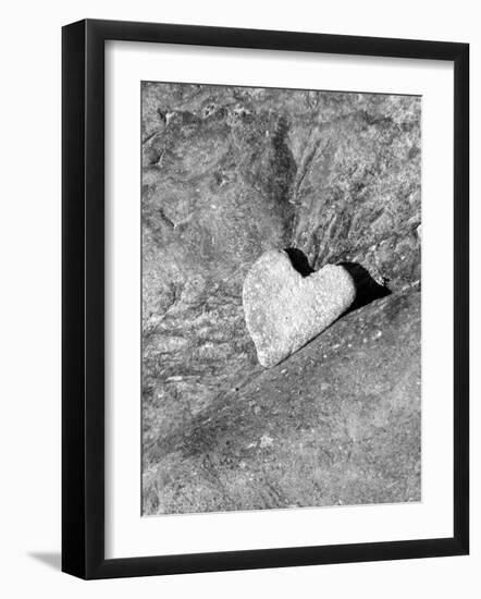 Heart Shaped Rock, Sradled in Larger Rock-Janell Davidson-Framed Photographic Print